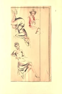 Bozzetto Ritratti femminili anni '50 - Foto 1 di 1