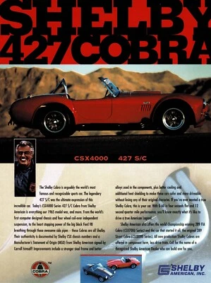 Shelby Cobra 427CS CSX4000 coche (base AC Cobra, EE. UU.) _1999 folleto / folleto Foto 1 de 2