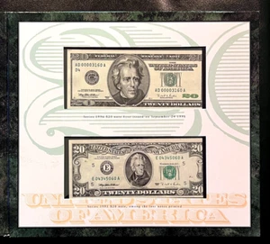 PREMIUM HISTORICAL PORTFOLIO 1995 + 1996 $20 FEDERAL RESERVE NOTES CU - Picture 1 of 6