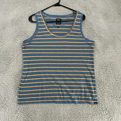 Prana 大麻背心女式 XL 条纹舒适蓝色无袖背心夏季 — 第 1/4 张图片