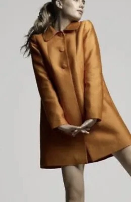 H & M ретро оранжевый мод куртка хлопок Tussah шелк вискоза с подкладкой размер 4 читать - Изображение 1 из 4