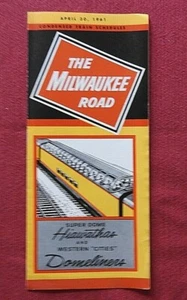 1961 MILWAUKEE ROAD "WESTERN CITIES" RAILROAD CHICAGO ST PAUL PACIFIC SCHEDULE - Picture 1 of 4