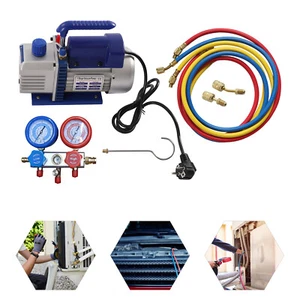 Colector de medidor de aire acondicionado + kit de herramientas de bomba de vacío 3CFM Kit de climatización 220V VK125 - Imagen 1 de 12
