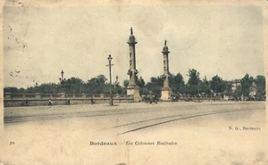 Bordeaux Les Colonnes Rostrales Place des Quinconces France 1904 Postcard - Imagen 1 de 2