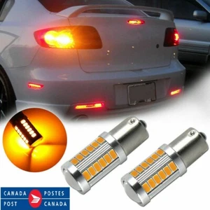 2x 1156 BA15S Car Turn Signal Light 5730 SMD 33 LED Amber Bulb RV Car P21W 12V - Picture 1 of 11