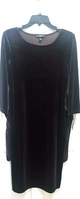 Vestido de terciopelo para mujer talla L marrón elástico midi carrera cóctel nuevo con etiquetas NUEVO de lujo Foto 1 de 4