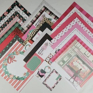 24 Sheets 12x12 Christmas Cardstock Scrapbook Paper Miss Claus College Work Girl - Picture 1 of 11