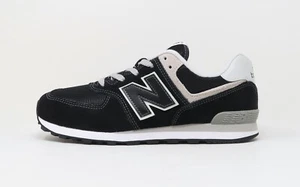 New Balance 574 Classic Big Kids Running Shoes Sneakers GC574GK - Black/White - Picture 1 of 6