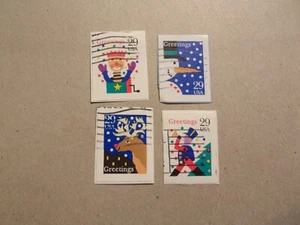 USA Used, 1993 Issue, 29 Cent Christmas Greetings, Scott #2795-98 - Picture 1 of 1