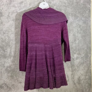 Coldwater Creek Draped Open Cardigan Womens XL Purple Knit Asymmetrical Topper - Picture 1 of 12