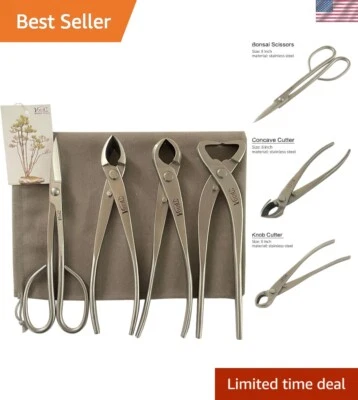 4 件盆景工具套装,凹形刀具,刀柄切割机,树干分离器,盆景 Scis... — 第 1/4 张图片