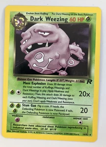 Pokémon 1st Edition Dark Weezing Holo 14/82 Team Rocket LP - Picture 1 of 11