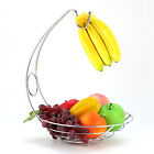 FRUIT BASKET STAINLESS STEEL SILVER CHROME PLATED FRUIT AND VEG BASKET BOWL