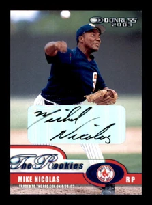 2003 Donruss The Rookies - Mike Nicolas - Pack Pulled Sticker Autograph /1000 - Bild 1 von 2