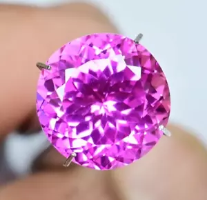 11.45 Ct Natural Mogok Pink Ruby Certified Sparkling Round Loose Gemstone - Picture 1 of 10