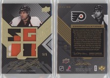 2008-09 Upper Deck UD Black Jerseys Gold /5 Simon Gagne #BAJ-SG Patch Auto