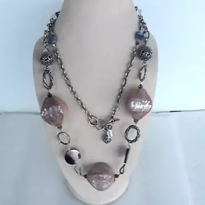 Beautiful Tres Jolie Extra Large Chunky Sterling Shell Jasper Necklace - Picture 1 of 14