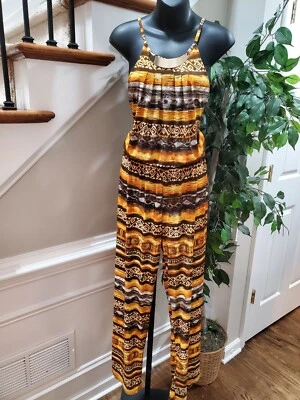 Mlle Gabrielle Women Multicolor Polyester Halter Neck Sleeveless Jumsuits Size M Foto 1 de 4