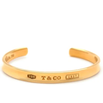 Authentic Tiffany & Co. Rare Vintage 18ct Yellow Gold Cuff Bracelet RRP $12,500* - Image 1 of 4
