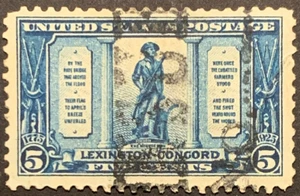 US Stamps #617, 618 & 619 Used set, 1, 2 & 5 cent Lexington-Concord, SCV $19.50 - Picture 1 of 2