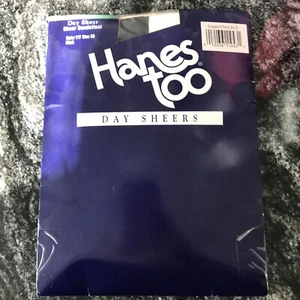Hanes Too Day Sheer Pantyhose Stockings Size CD Black Style 117 - Picture 1 of 3