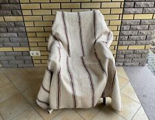 Throw Blanket Homespun Bedspread Handwoven Linen Hemp Antique Primitive Fabric