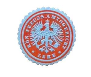 German Letter Seal Stamp MH KONIGL PREUSS AMTSGERICHT LEHE - Picture 1 of 1