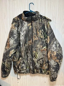 Winchester XL Hunting Jacket Parka Zipper Real Tree Hardwoods Camo Hood EUC - Picture 1 of 9