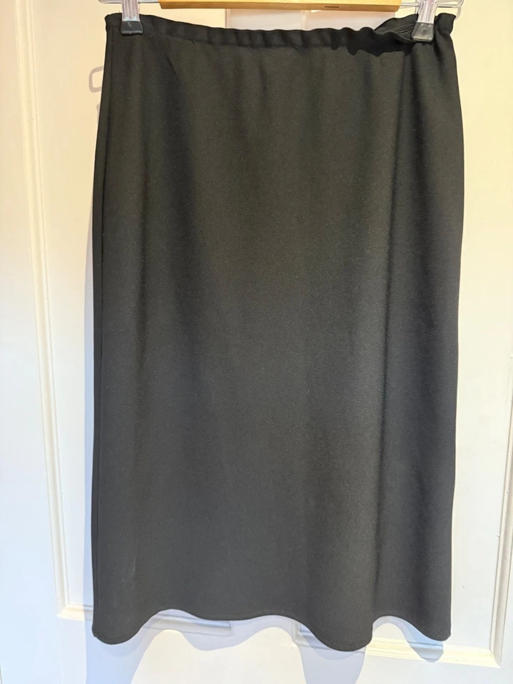JOHN ROCHA Black Crepe Skirt Knee Length Elastic Waist Size S - Image 1 of 4