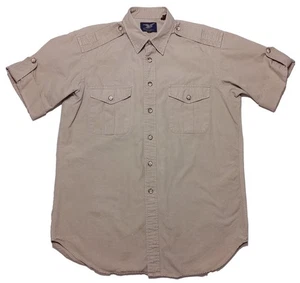 Camisa De Colección WILLIS & GEIGER Manga Corta Safari Botón Caqui Beige Mediana M - Imagen 1 de 15