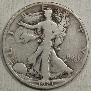 1921-D Walking Liberty Half Dollar, Very Good, Key Date 0629-13 - Picture 1 of 3