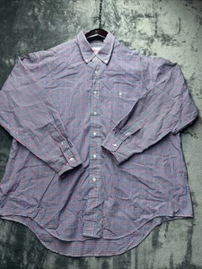 Vintage Orvis Herren XL Button Down Hemd Langarm Kariert Made in USA Blau Rot - Bild 1 von 7