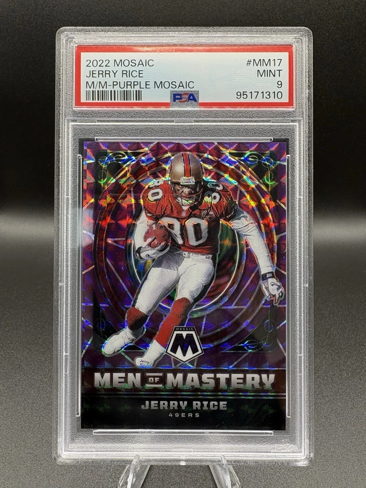 2022 Panini Mosaico Men of Mastery Jerry Rice #MM-17 Mosaico Roxo Prizm /49 - Imagem 1 de 4