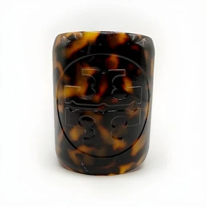 Tory Burch Logo Tortoise Shell Resin Cuff Bracelet SMALL READ - Picture 1 of 4
