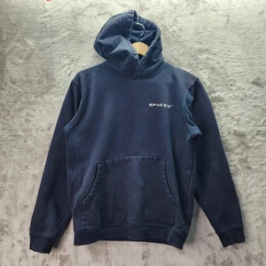 Felpa con cappuccio SPACEX ufficiale blu navy piccolo logo davanti e dietro - Foto 1 di 12