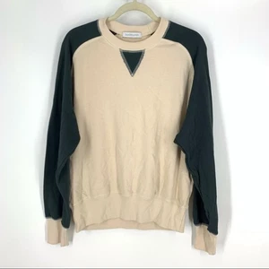 Daydreamer Tan Green Raglan Pullover Sweatshirt Small - Picture 1 of 6