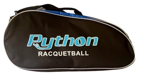 Python Deluxe"3R" Expandable Racquetball Bag Black Blue White Holds 3 Rackets - Picture 1 of 9