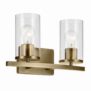 Natural Brass Bathroom Vanity Light from the Crosby Collection - Picture 1 of 1