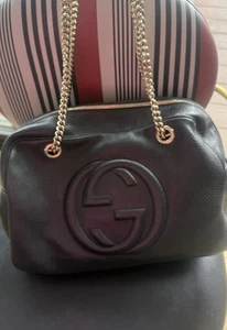 Gucci soho black double gold chain bag - Picture 1 of 8