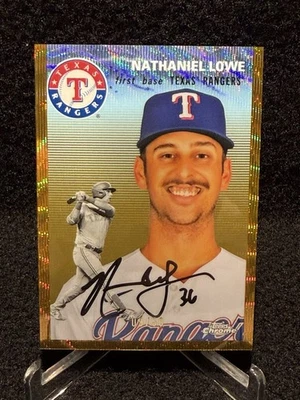 2023 Topps Chrome Platinum #321 Nathaniel Lowe Gold Wave Refractor/50 - Image 1 of 4