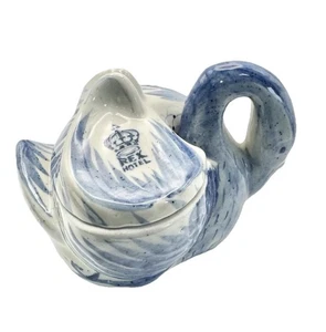 Rex Hotel Delft Blue & White Swan Double Egg Cup Dutch Porcelain Hand Painted - Picture 1 of 16