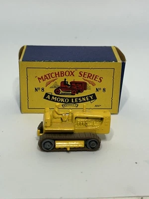 Vintage Moko Lesney Matchbox 8 Caterpillar Tractor Toy Car England Diecast Box - Image 1 of 4