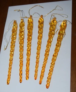 6 adornos vintage de vidrio dorado para hielo - Imagen 1 de 2