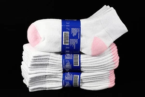 9-11 Mujer Atlético Tobillo Algodón Rosa Tacón y Punta Unisex Puño Corte al tobillo - Imagen 1 de 2