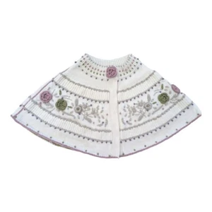 Lord and Taylor child Girls crocheted shawl cape wool blend Floral Sweater - Picture 1 of 10