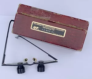 OCCHIALI TELESCOPIO CHIRURGICO VINTAGE SCATOLA ORIGINALE SU MISURA PER A.E. BOYCE M.D. - Foto 1 di 11