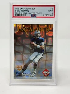 1995 Collector's Edge Excalibur-22k GOLD SHIELD TROY AIKMAN #8 PSA 9  /750 - Picture 1 of 2