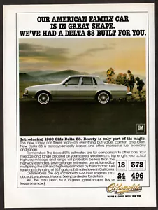 1980 OLDSMOBILE Delta 88 Vintage Original Print AD | Silver 4-door car photo - Picture 1 of 1