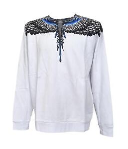 MARCELO BURLON men's cotton sweatshirt with wings print CMBA009 white