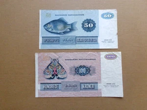 Denmark banknotes 50/100 kroner Danmark 1972 series combined shipping (a) - Picture 1 of 2
